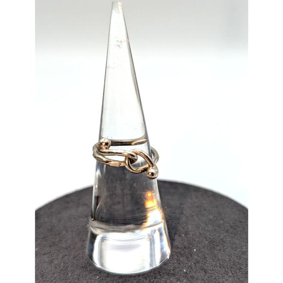 Vintage 925 Sterling Silver Interlocking Ball Ring Size 5 - Picture 6 of 6